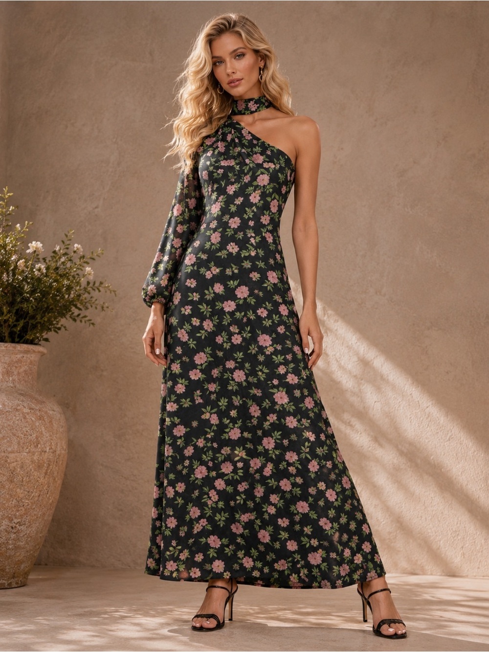 ZARA 100% Silk Asymmetric Floral Midi Dress – Size S - Picture 9 of 9